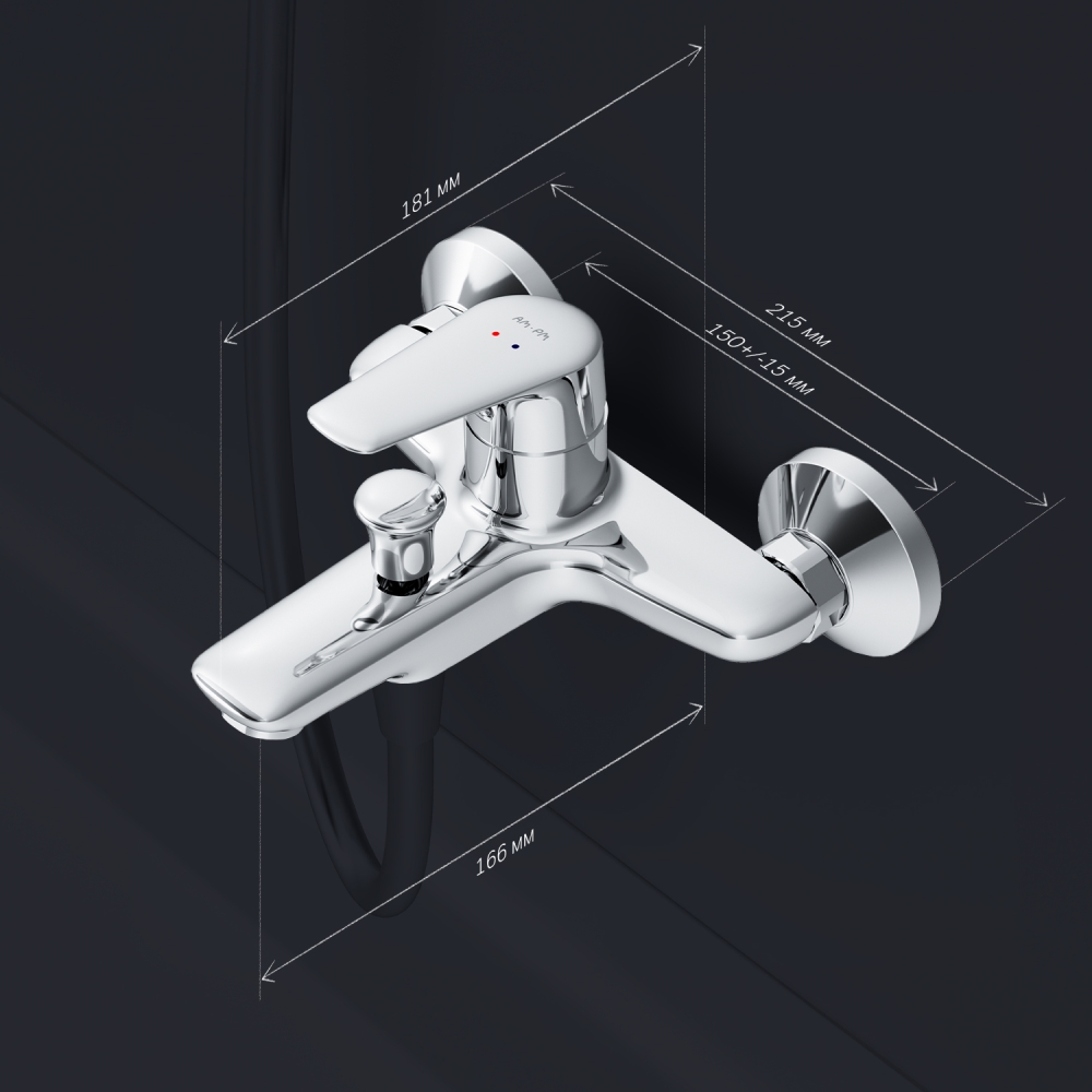 F85E10000_ххх Joy, смеситель д/ванны/душа, хром, шт