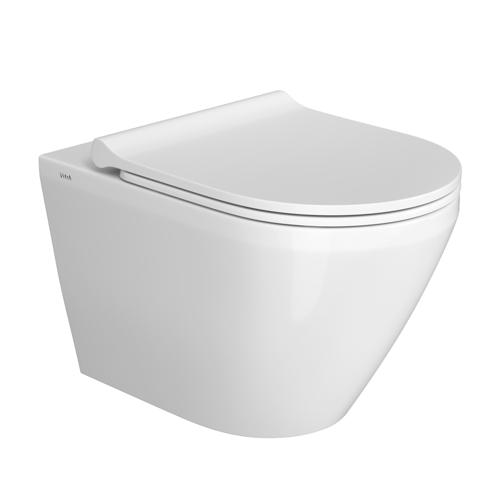 Подвесной унитаз VitrA Integra Round 7041B003-0075 безободковый Rim-ex белый санитарный фарфор антибактериальное покрытие Hygiene
