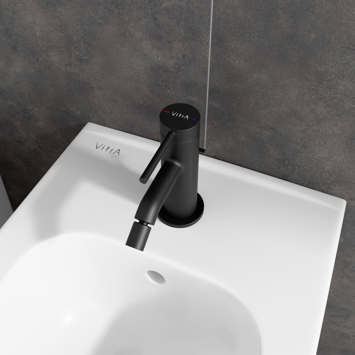 Смеситель для биде VitrA Minimax Round A4353636EXP однорычажный матовый черный латунь