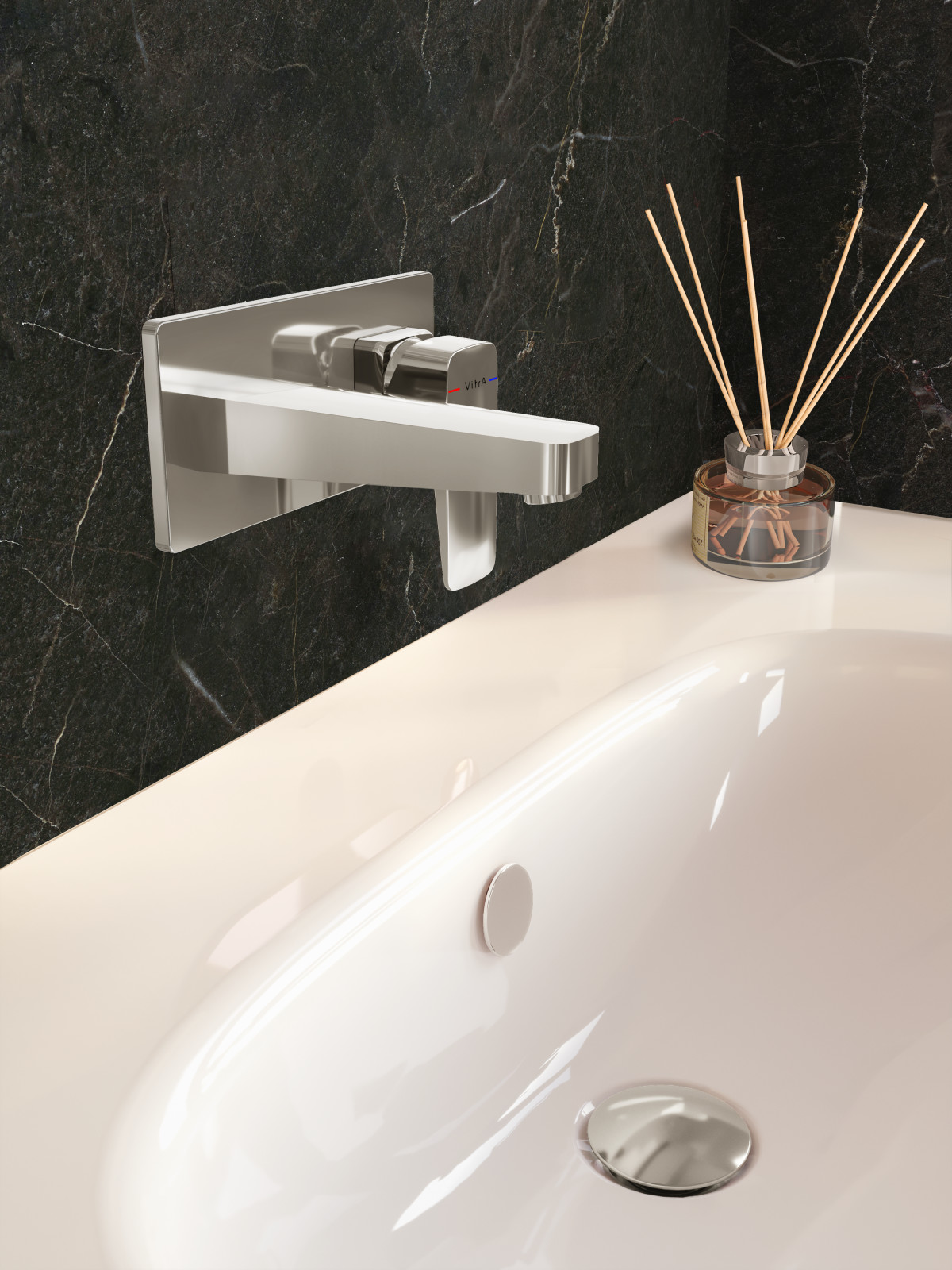 Встраиваемый смеситель для раковины VitrA Root Square A42738EXP хром латунь