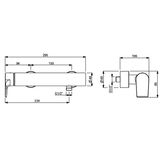 TVS10700300061 Смеситель для душа однорычажный