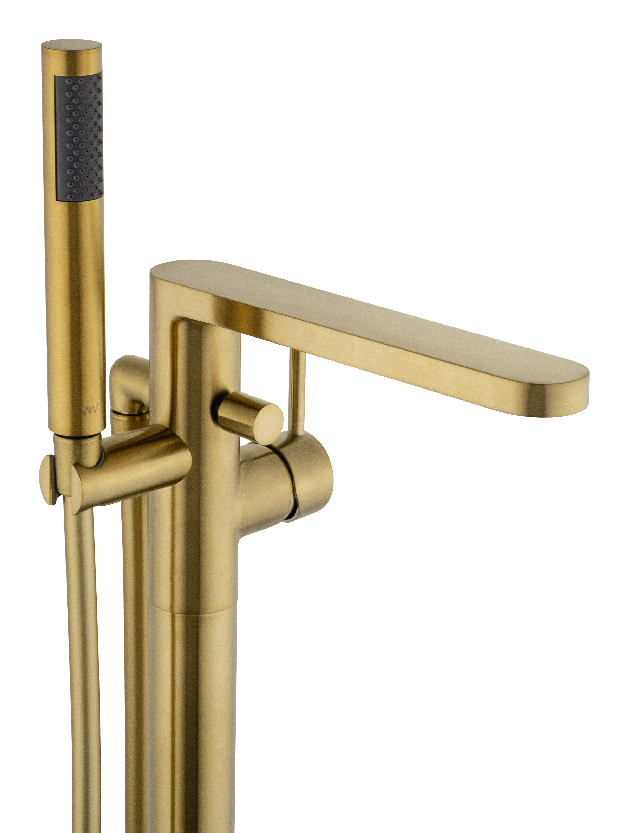 Смеситель для ванны напольного монтажа wonzon & woghand stick, брашированное золото (ww-88649901- bg)