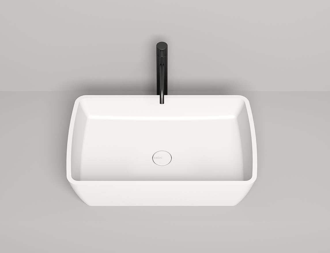 Раковина накладная gloria 11 матовая s-stone 650x400x145 цвет на выбор по ral полностью salini