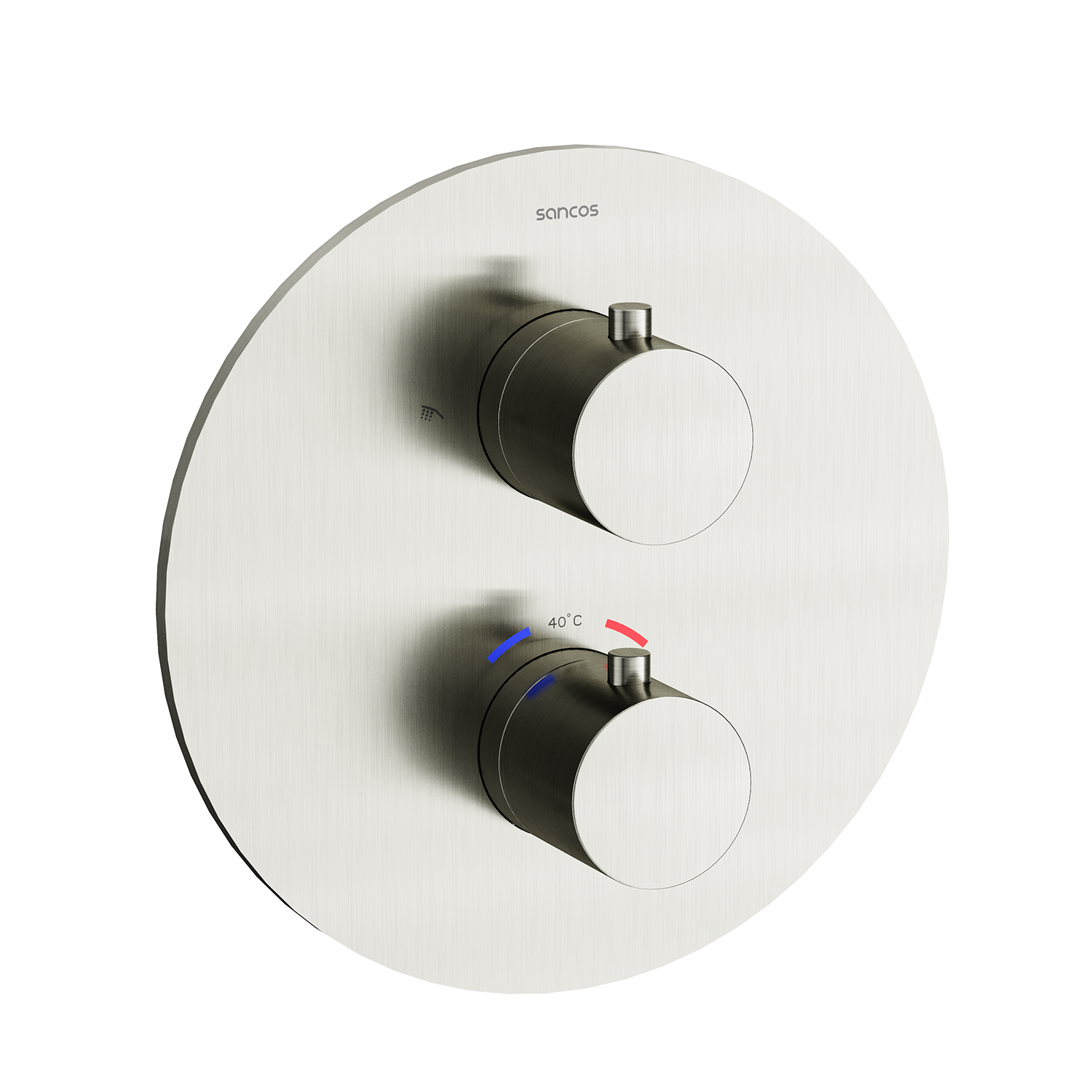 Душевой комплект с термостатом SANCOS Etna, с внутренней частью, брашированный никель, PVD покрытие, арт. SC9010BN Душевой комплект с термостатом SANCOS Etna, с внутренней частью, брашированный никель, PVD покрытие, арт. SC9010BN