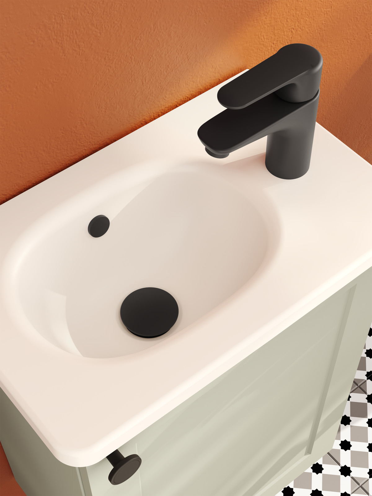 Смеситель для раковины VitrA Root Round A4270636EXP однорычажный матовый черный латунь