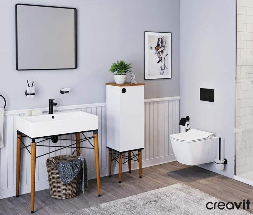 Creavit elegant eg321-00cb00e-0000 унитаз подвесной с функцией биде, безободковый (белый глянцевый)