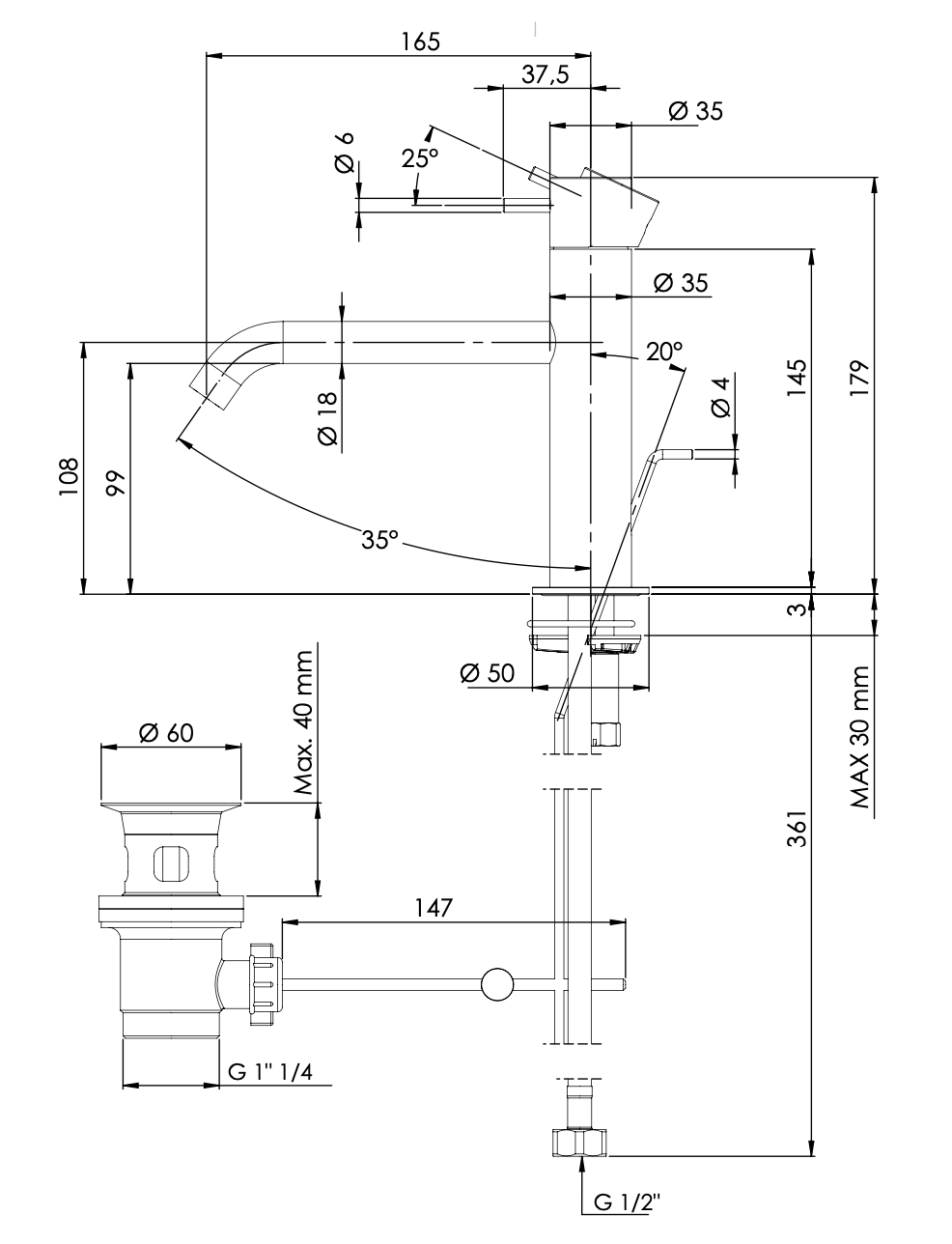 Смеситель для раковины daniel tokyo tk605xcr