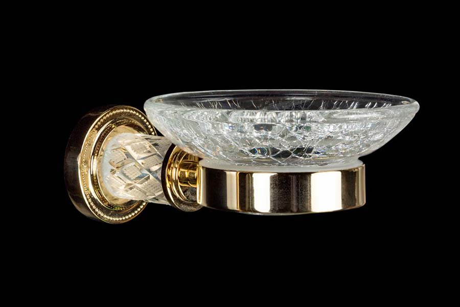 Мыльница boheme murano cristal 10903-crst-g, цвет золото
