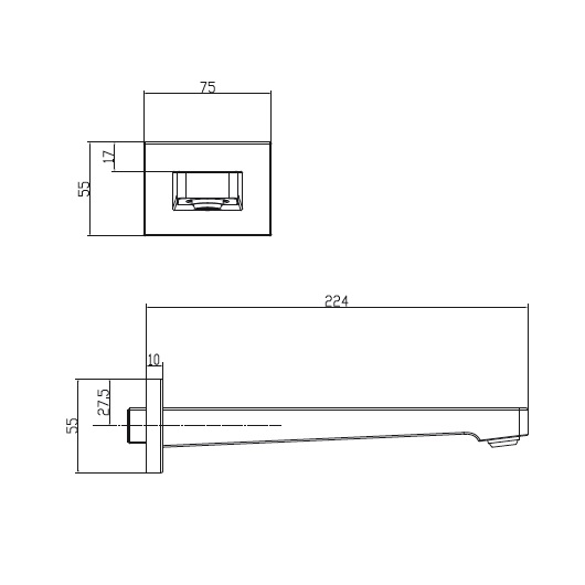 TVT125002000K5 Излив для ванны