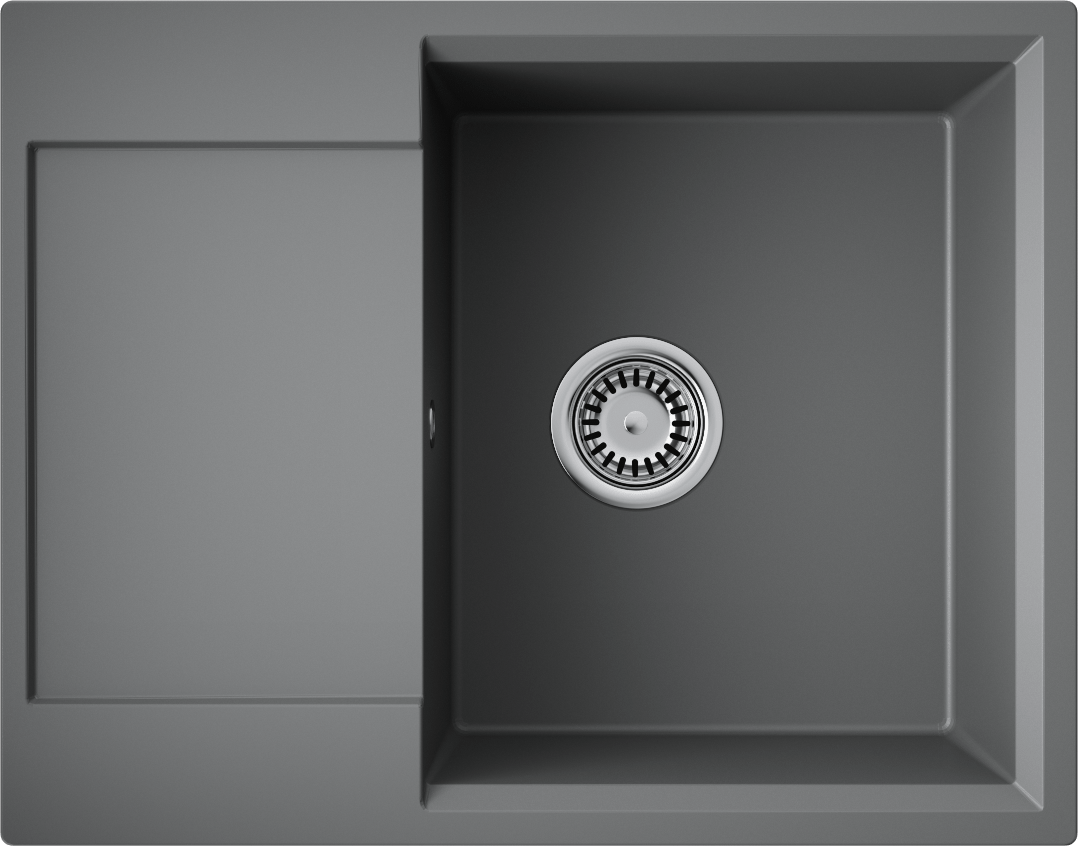Кухонная мойка omoikiri daisen 65t-pl tetogranit/платина 650 x 510 x 210
