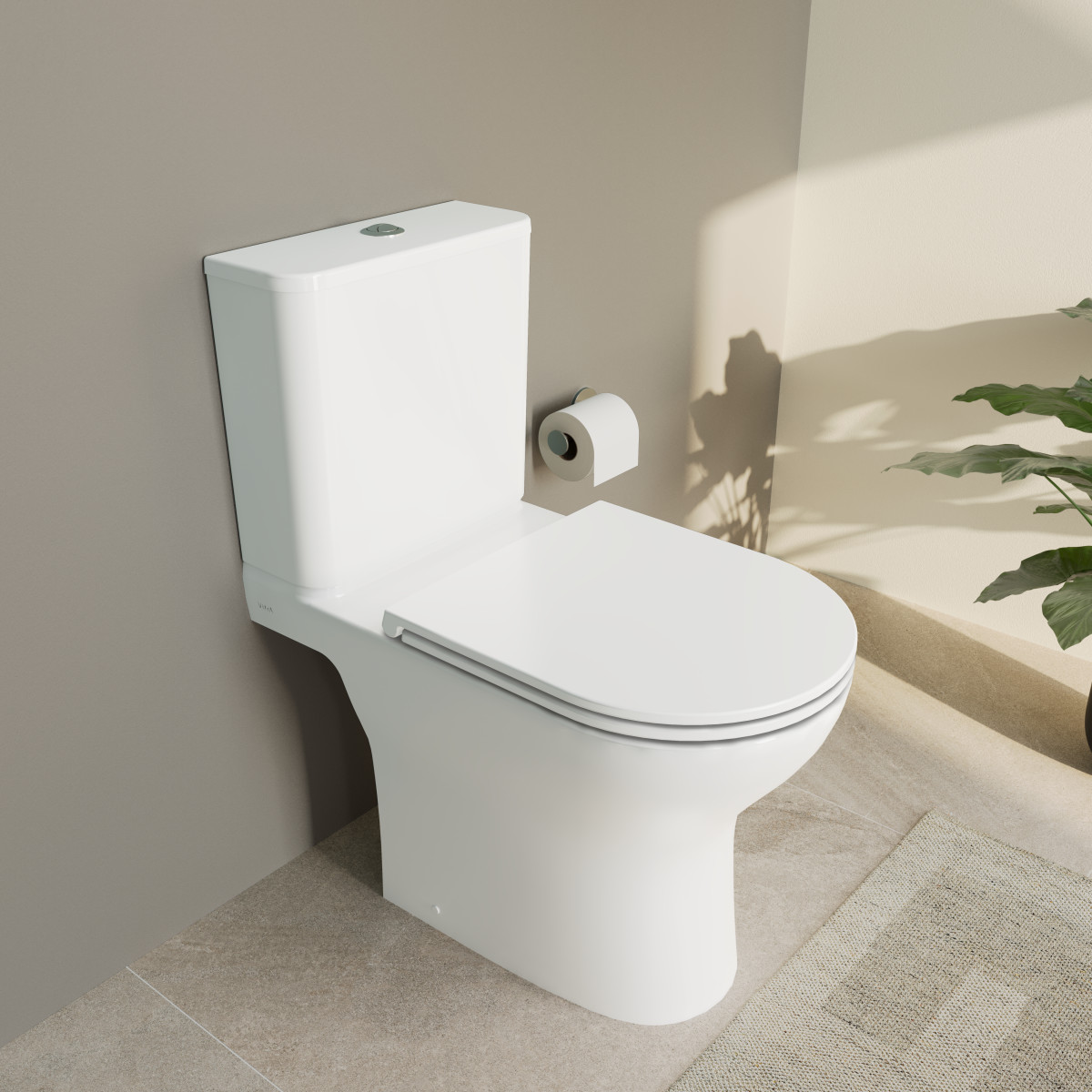 Унитаз-компакт напольный VitrA M50 9889B003-7200 безободковый VortexFlush с сиденьем микролифт белый санитарный фарфор
