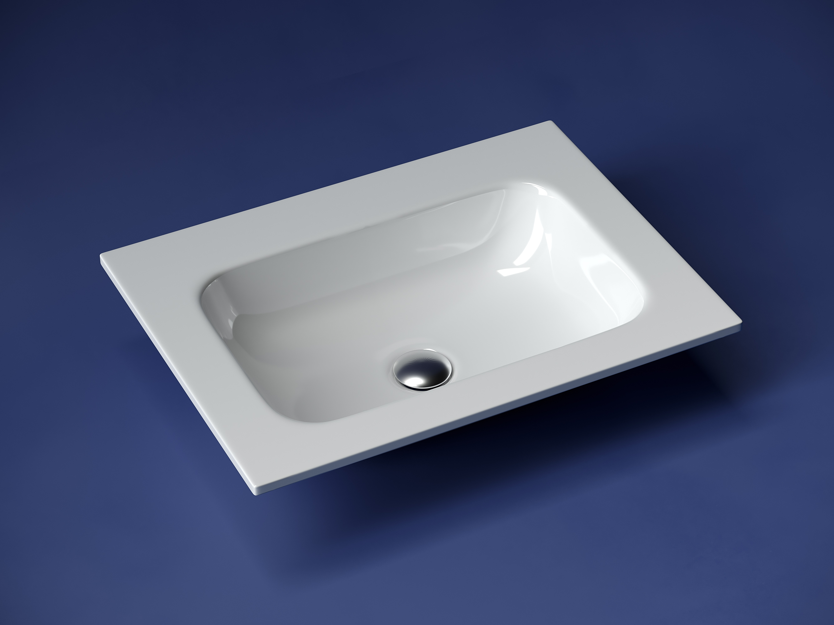 Раковина накладная grace прямоугольная, без отверстия  под смеситель,  610*457*137мм, цвет белый, арт. cn7011wx