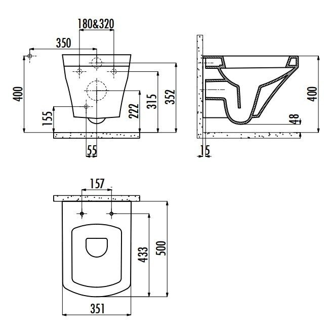 Creavit sorti sr320-00cb00e-0000 унитаз-биде подвесной (белый глянцевый)
