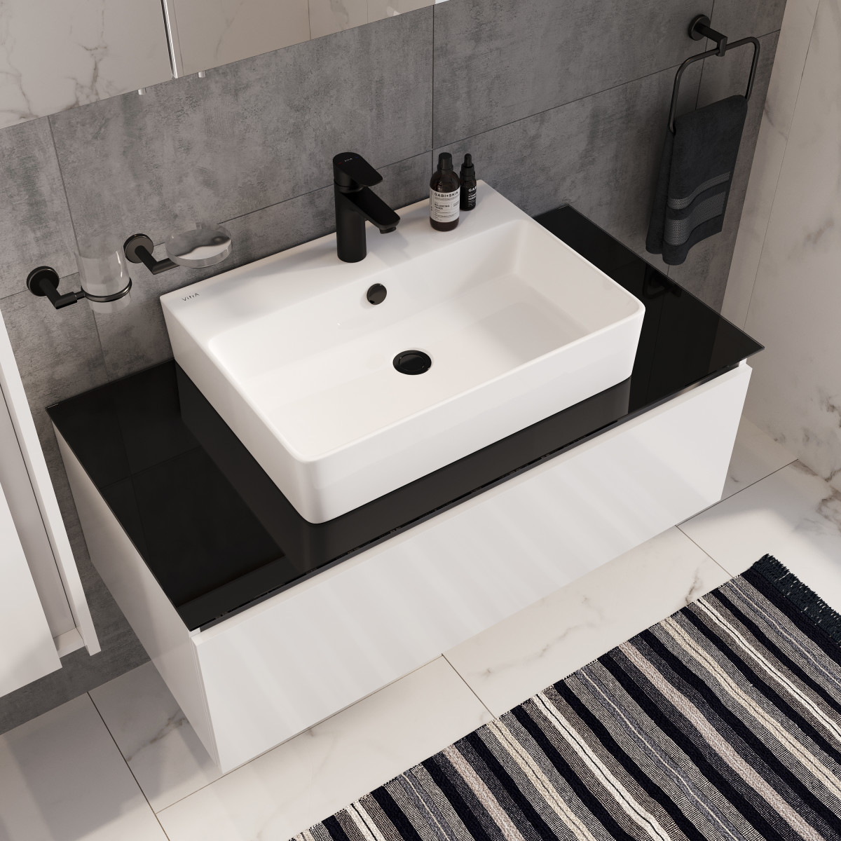 Смеситель для раковины VitrA Flow Soft A4300936EXP однорычажный матовый черный латунь