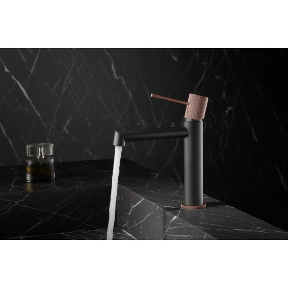 Смеситель для раковины imex line bdd038-1gc matt gray/champagne