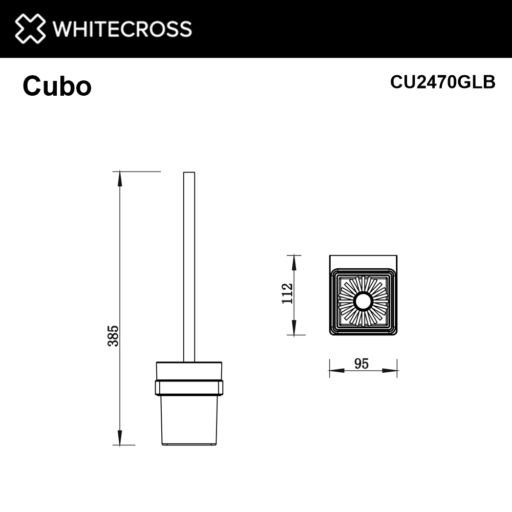 Ершик подвесной whitecross cubo cu2470glb (брашированное золото)