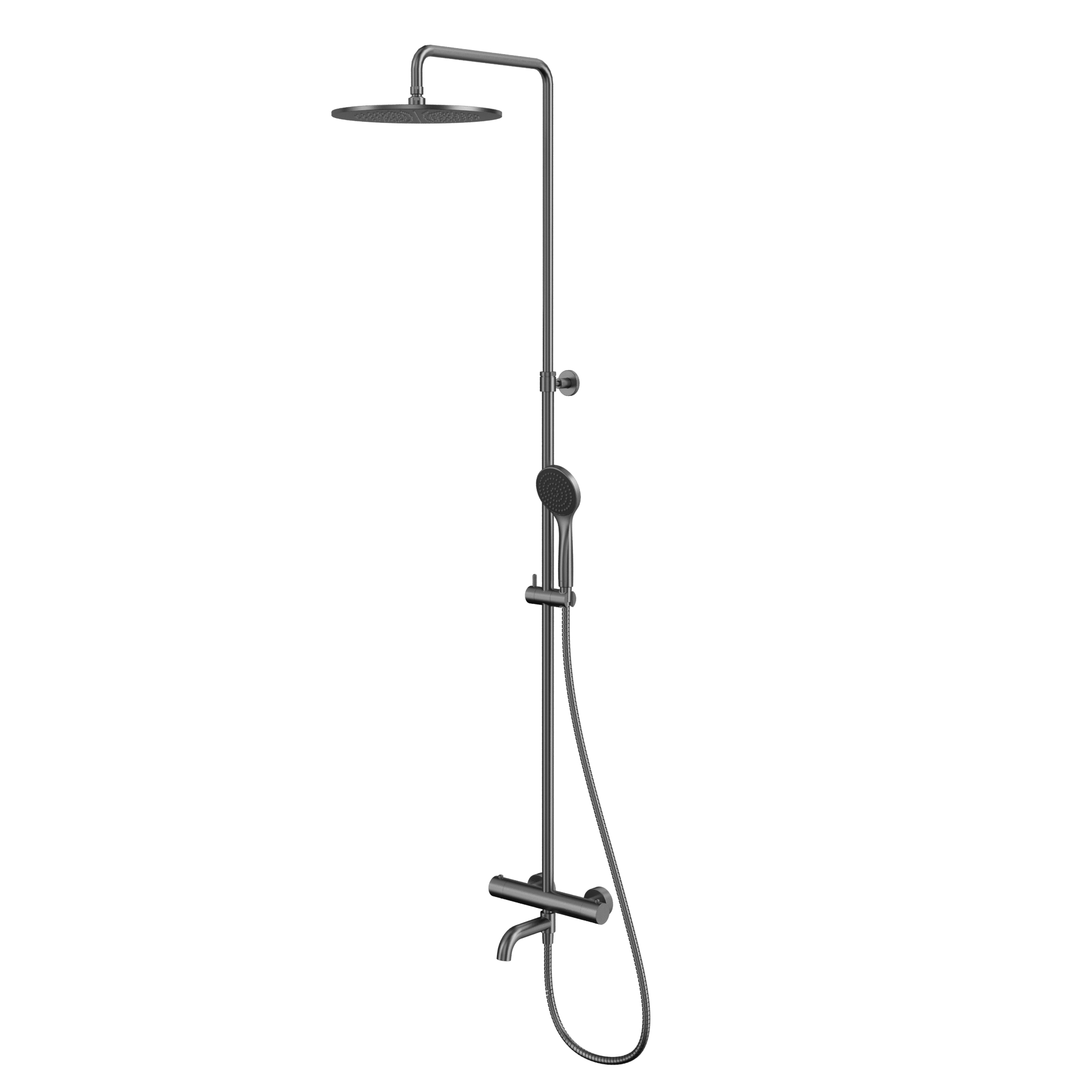 Термостатическая система для ванны наружного монтажа whitecross y y1234basicgm (оружейная сталь)