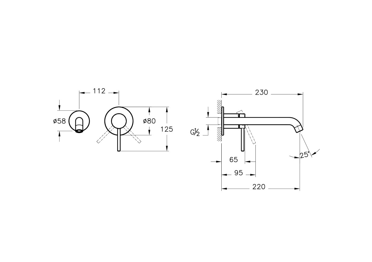 Встраиваемый смеситель для раковины VitrA Minimax Round A4354925EXP однорычажный брашированное золото латунь