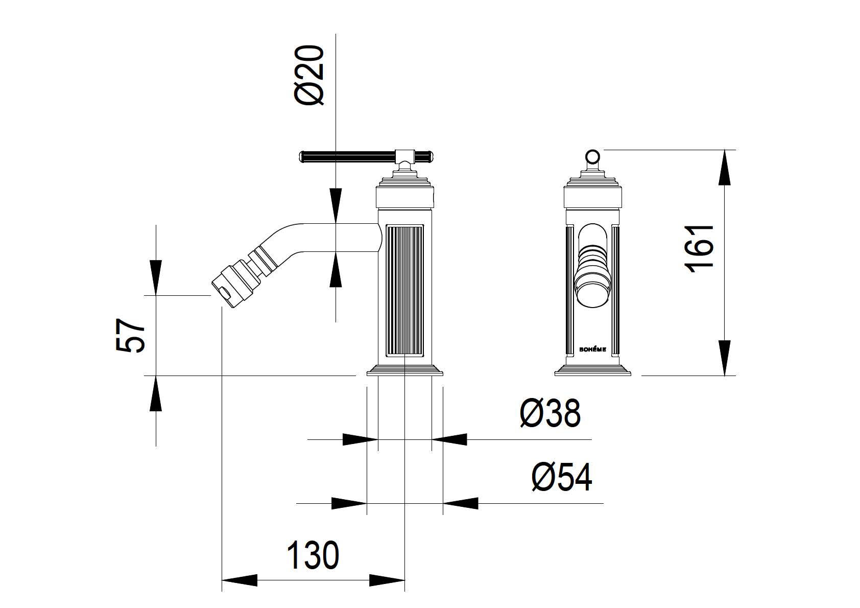 Смеситель для биде boheme eterna bronze