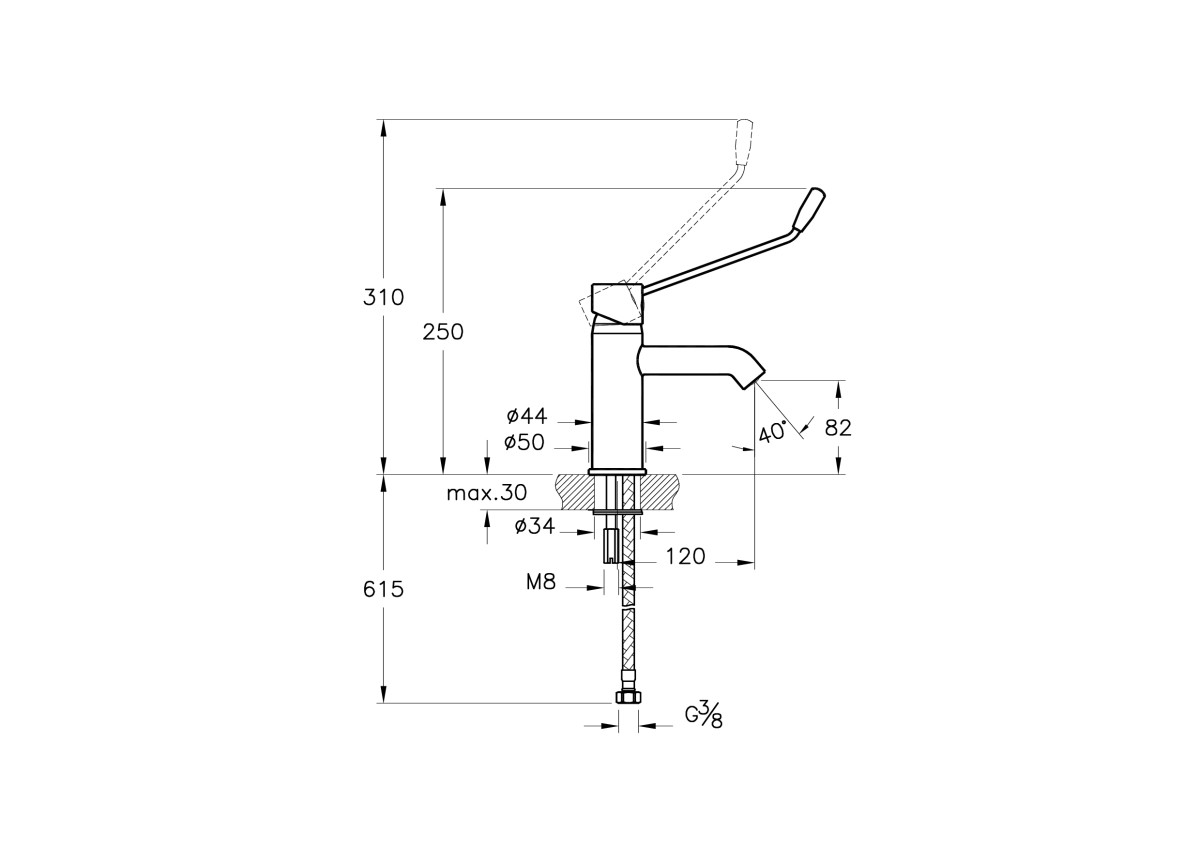 Смеситель для раковины VitrA Minimax S A42312WSA однорычажный хром латунь