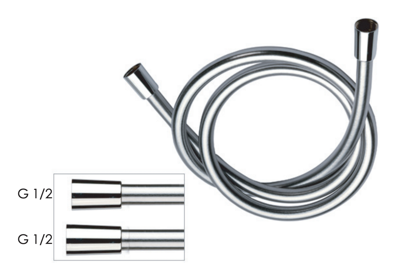 Шланг для душа пвх 150 см remer 332cn2g150xv, сталь