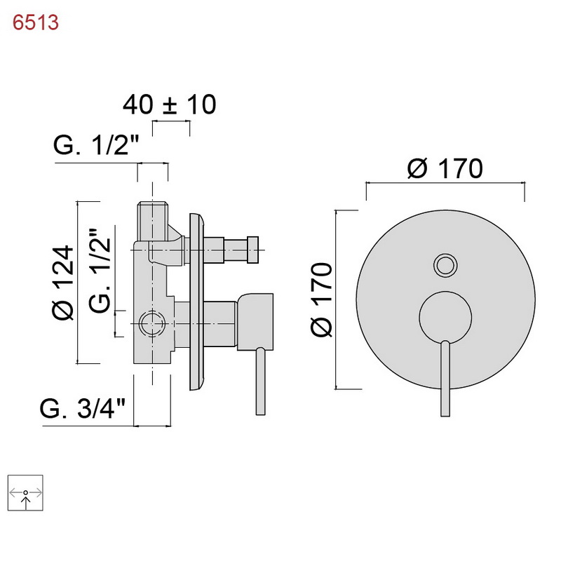 Giulini futuro f6513brop смеситель для душа с переключателем на 2 потребителя, цвет бронза матовый