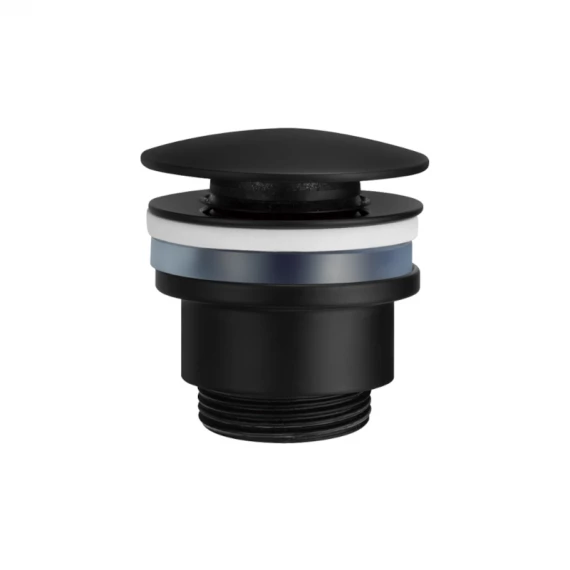 Донный клапан клик-клак ø1¼" для раковин с переливом или без imex vcc008 matt black