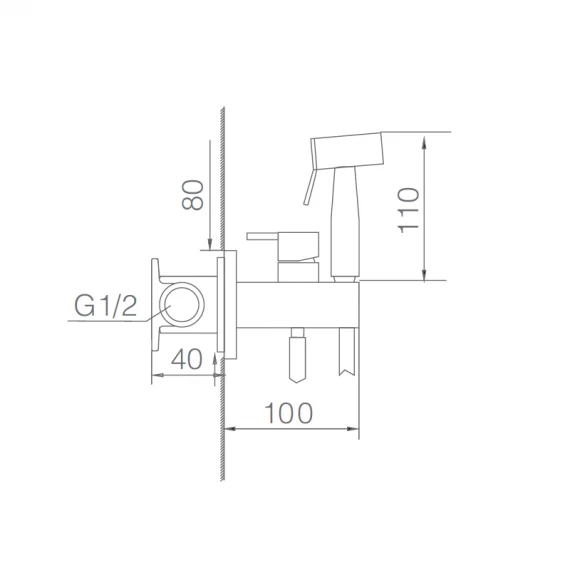 Гигиенический душ со смесителем и скрытой частью imex munich rdm001/oc brushed gold pvd