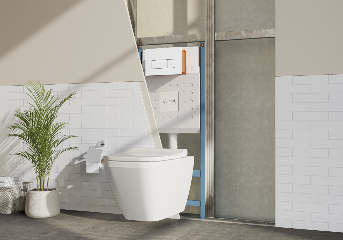 Инсталляция с унитазом VitrA Sento 9830B003-7211 комплект 3 в 1 с сиденьем микролифт безободковый