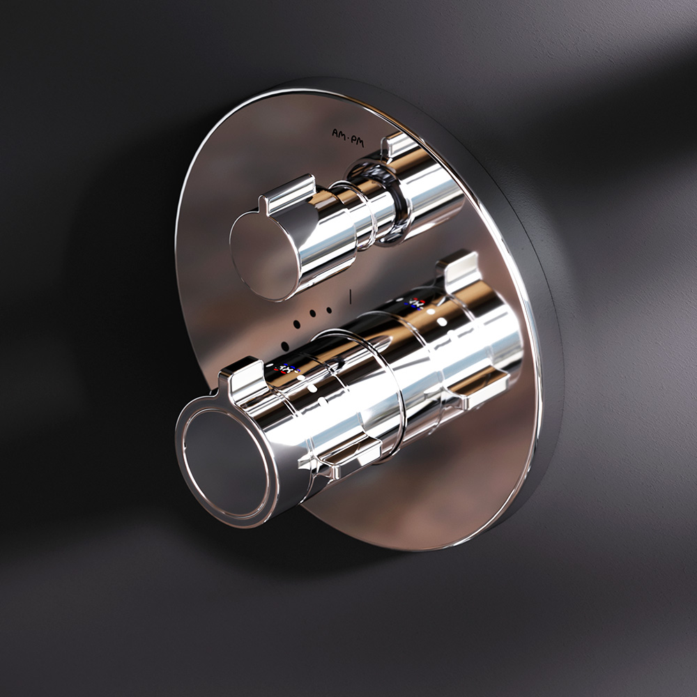 FT85A3RH40 X-Joy, набор: встроеный см-ль с ТМС, излив, прямоуг.верхний душ 300х210мм, ручн.душ, хром