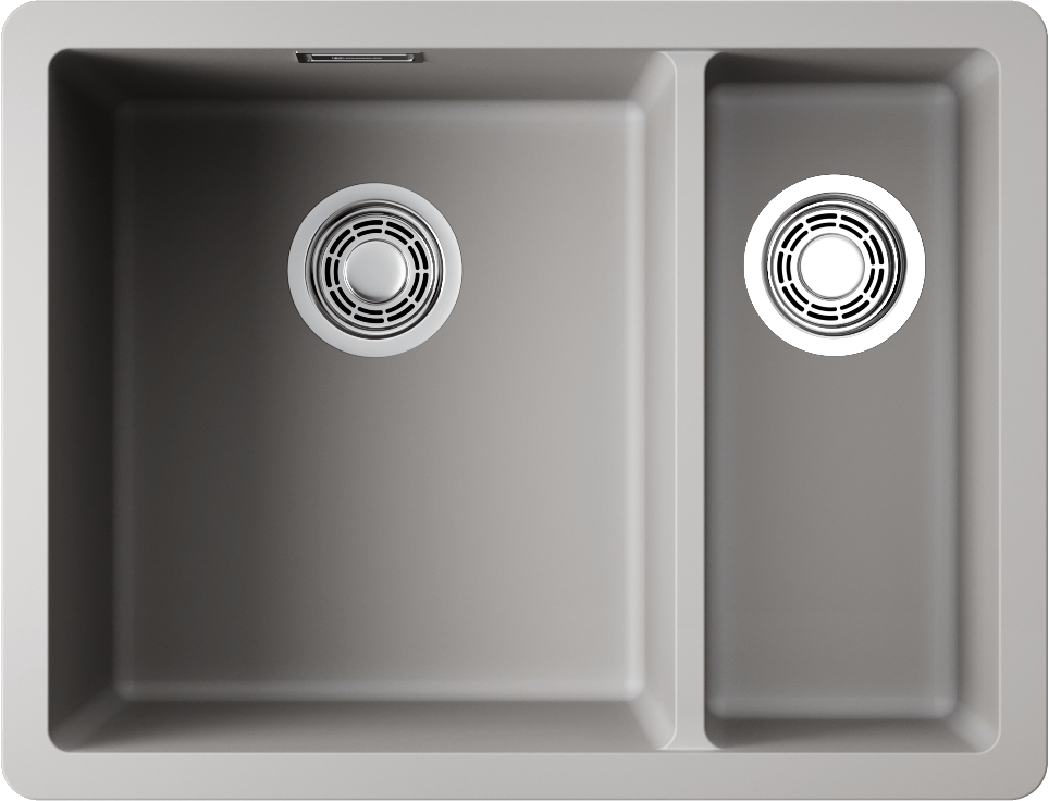 Кухонная мойка omoikiri kata 55-2-u-gr artgranit/leningrad grey 550 x 420 x 200