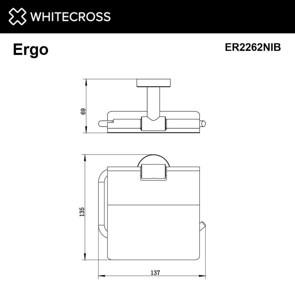 Держатель туалетной бумаги whitecross ergo er2262nib (брашированный никель)