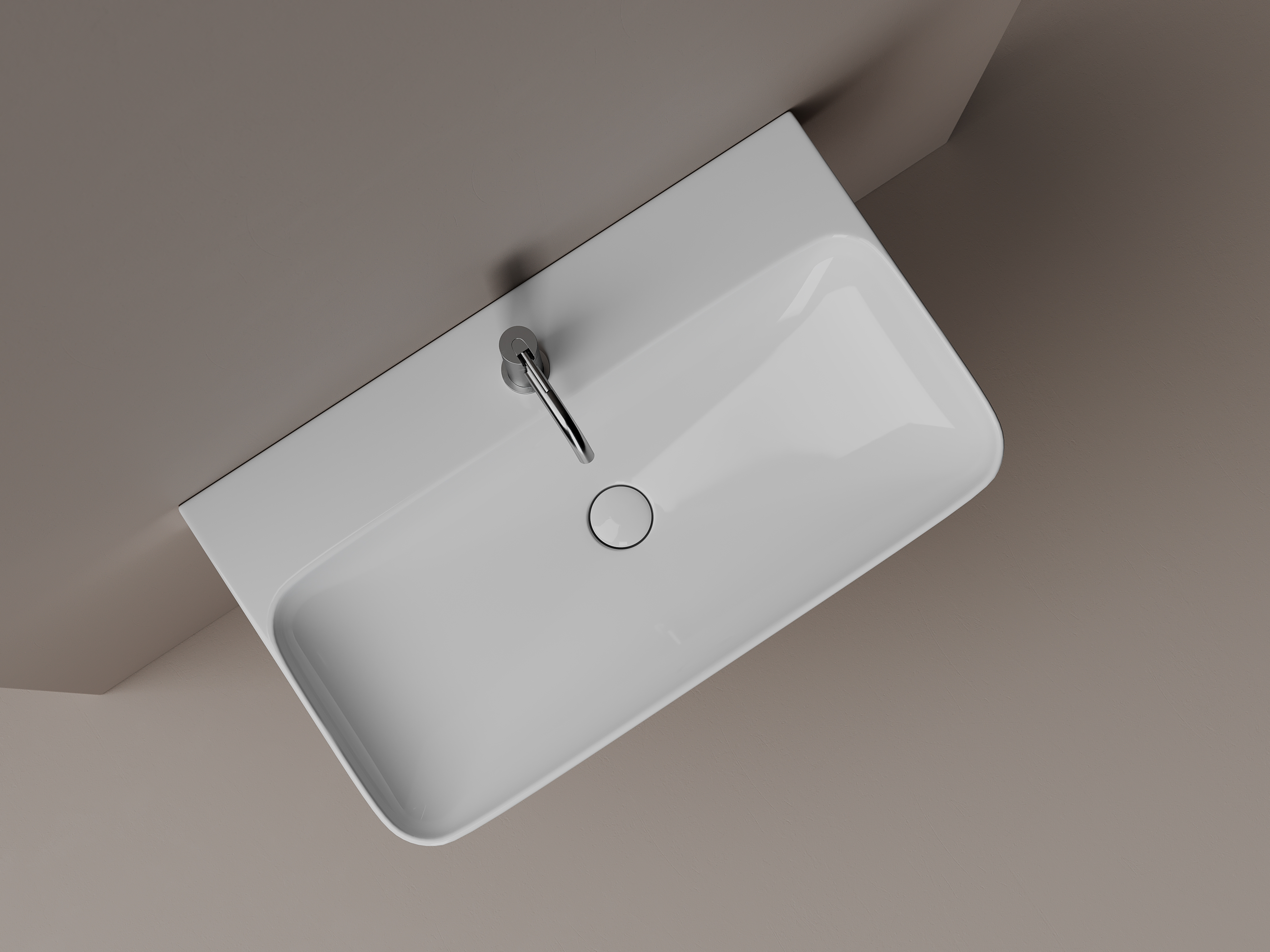 Умывальник aura с 1 отверстием для смесителя, без перелива 800x470x135мм