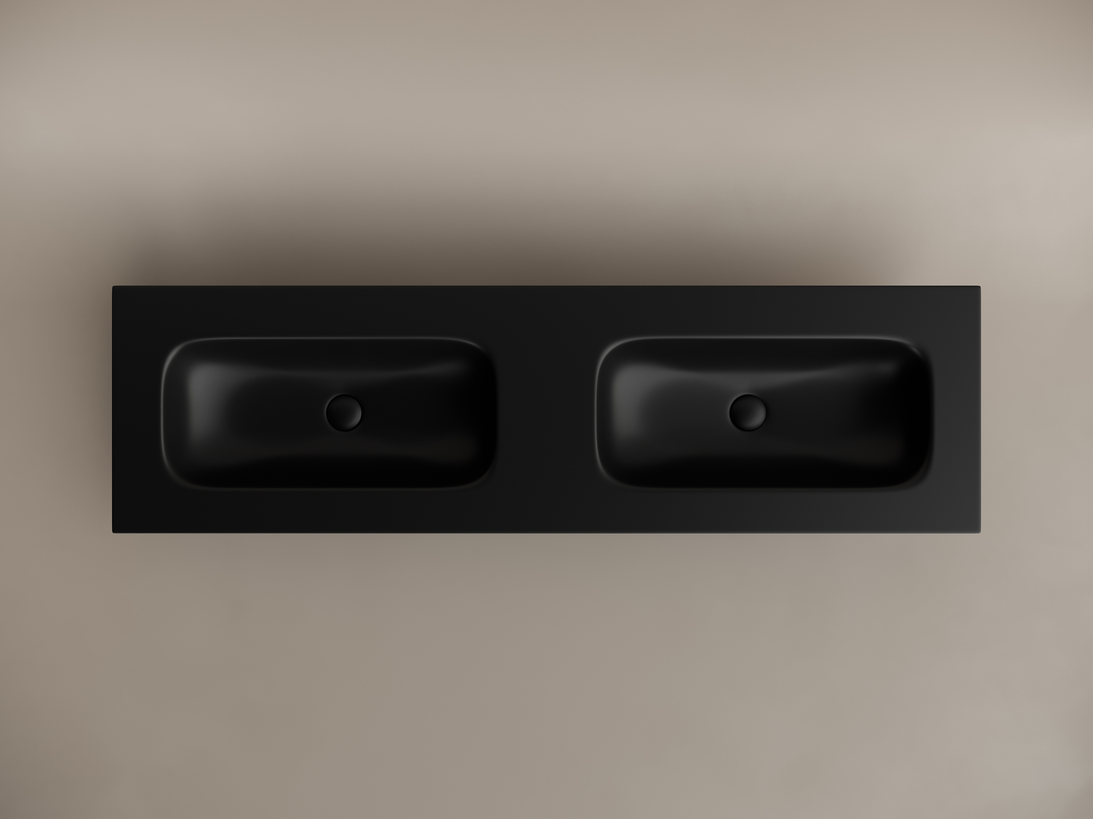 Раковина накладная мебельная grace прямоугольная 1610x457x137 с двумя чашами без отверстий под смеситель цвет черный матовый cn7023mbwx