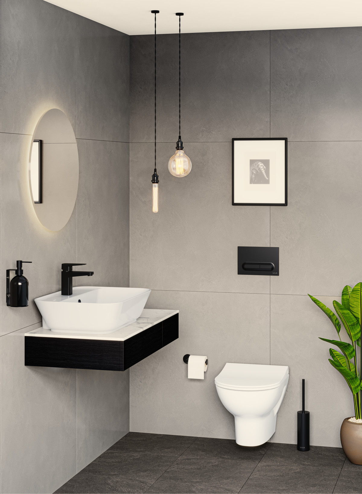 Смеситель для раковины VitrA Root Square A4273136EXP однорычажный матовый черный латунь