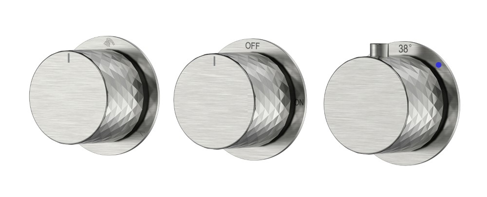 Смеситель встроенный с термостатом STICK DIAMOND NICKEL BRUSH 3-проходной