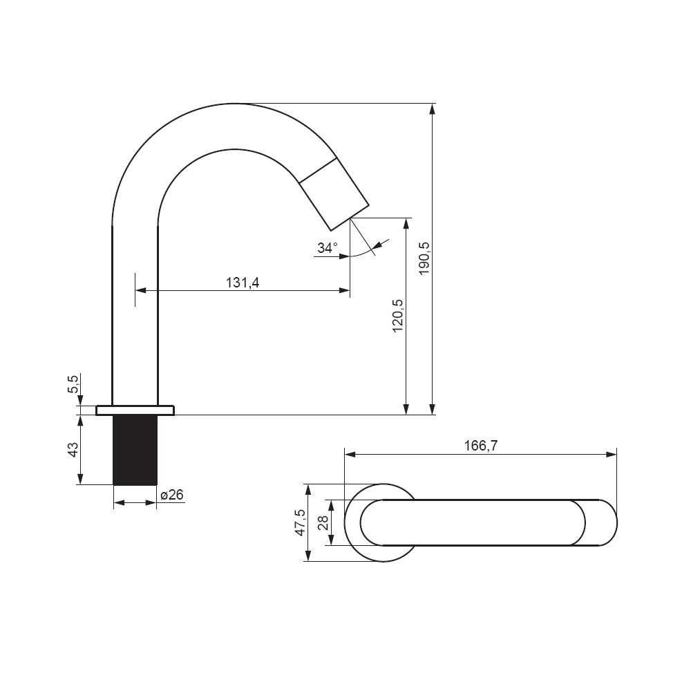 360290300 Scandinavian Pure, cенсорный смеситель для умывальника, чёрный