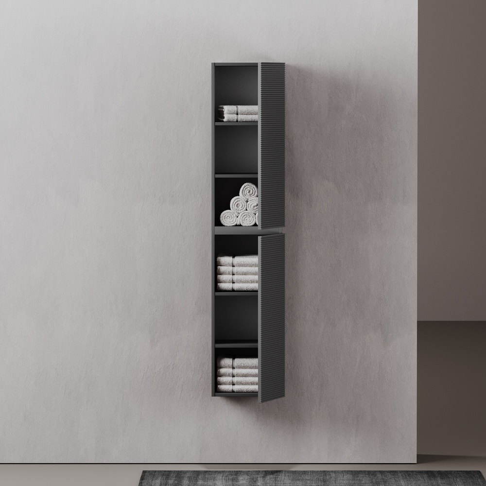 Шкаф-пенал подвесной sancos folk, 350х350х1650 мм, цвет grey soft, арт. pfl35gs