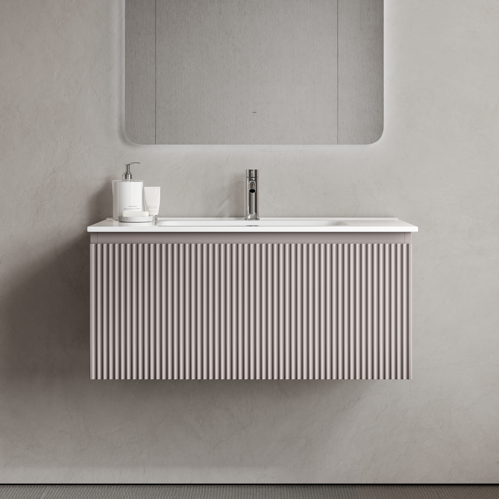 Тумба подвесная SANCOS Snob R 1.0 890х445х406, c одним ящиком оснащенным доводчиками, Doha Soft , арт.SNR1.090SM