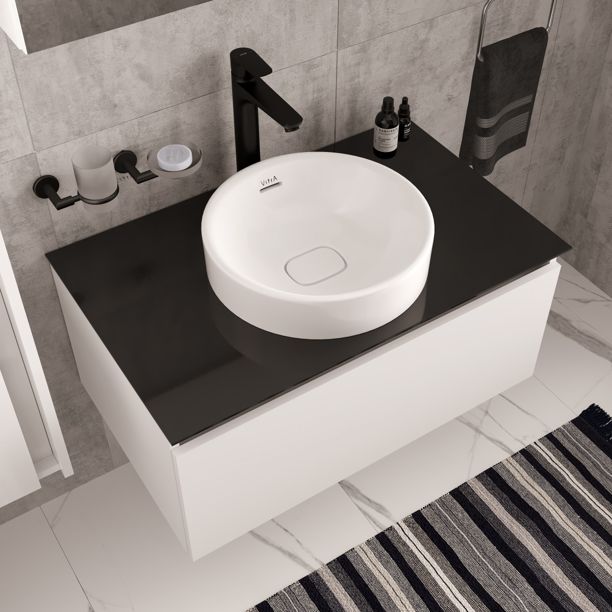 Смеситель для раковины VitrA Flow Soft A4301036EXP однорычажный матовый черный латунь