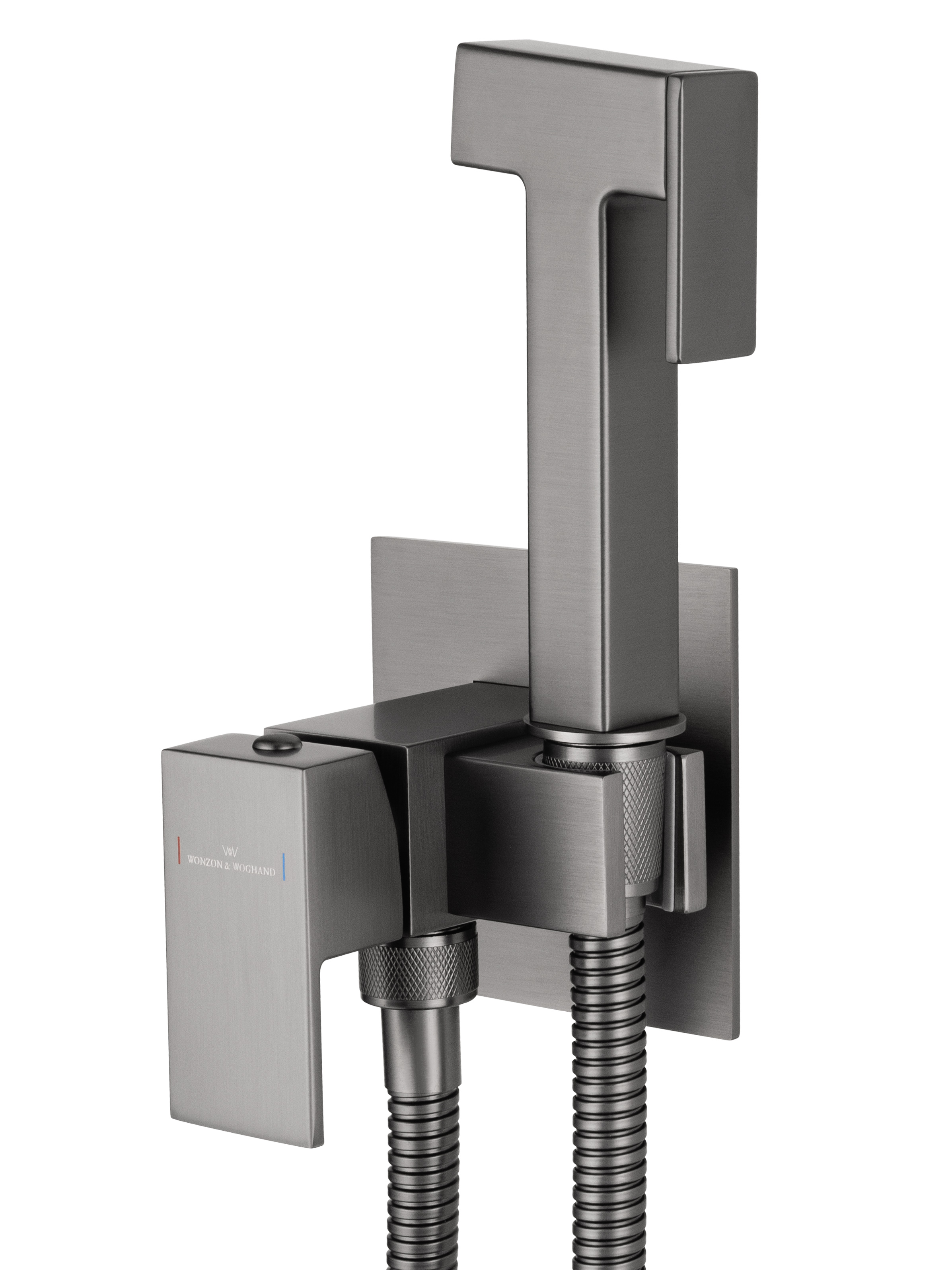 Смеситель с гигиеническим душем встраиваемый wonzon & woghand, темный графит (ww-88829903-bgm)