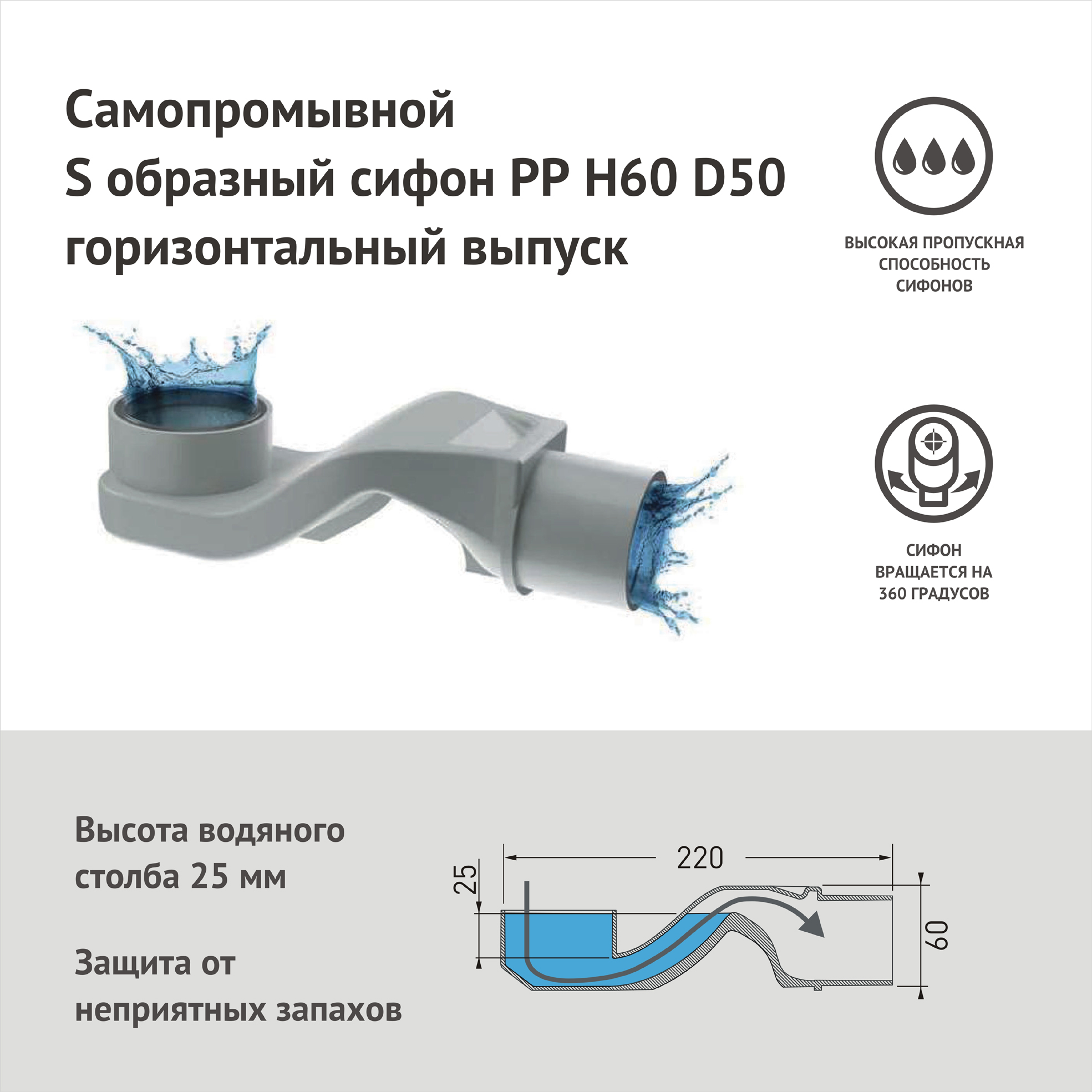 Желоб berges водосток напольный b1 keramik 600 нержавеющая сталь, матовый черный, s-сифон d50 боковой