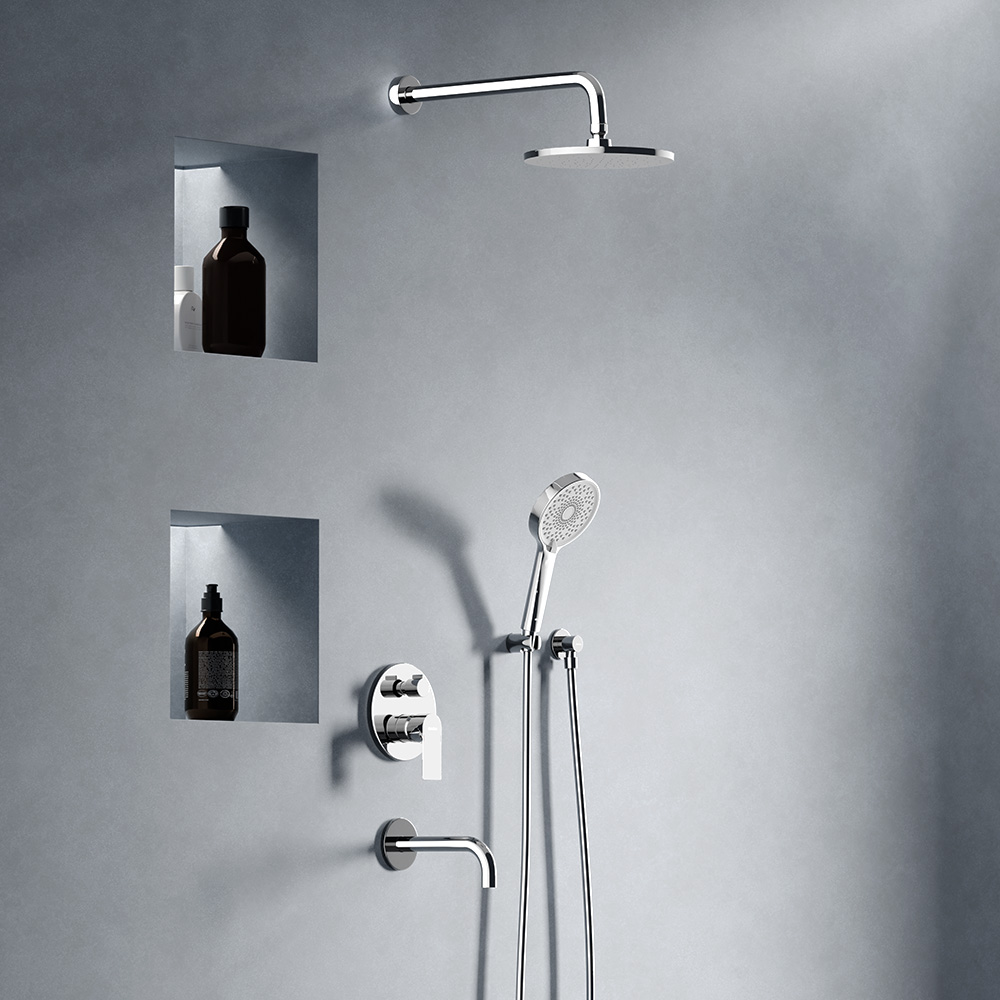 947510000 Apollo встраиваемая душевая система с ванно-душевым смесителем и изливом, хром