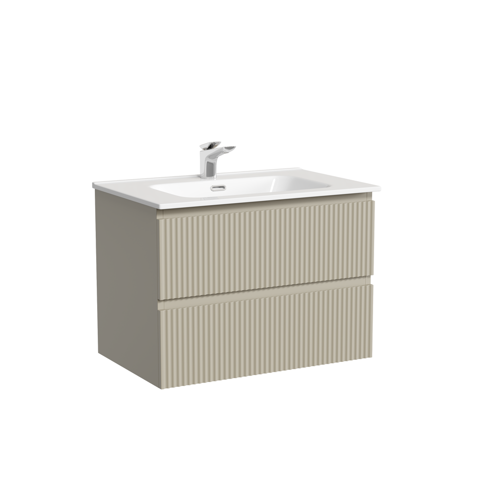 Тумба подвесная sancos snob r 690х445х500, c двумя ящиками оснащенными доводчиками, beige soft , арт.snr70ce