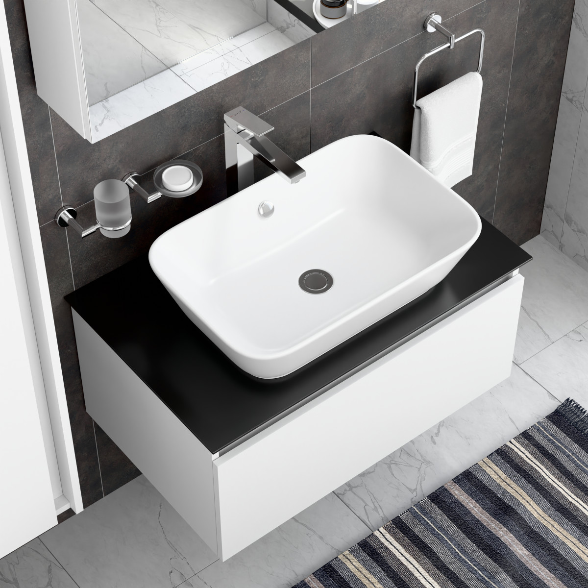 Смеситель для раковины-чаши VitrA Minimax Square A43724EXP однорычажный хром латунь