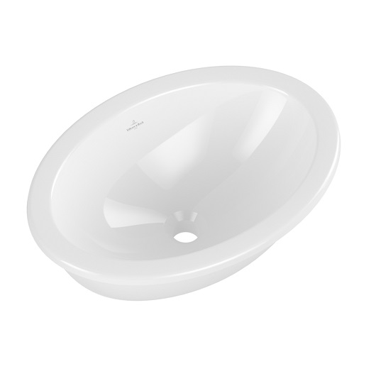 Loop & Friends Встраиваемая сверху раковина, 570 x 410 x 215 mm, Альпийский белый, с переливом овальная