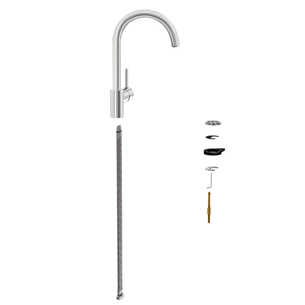 Смеситель для кухни VitrA Minimax S A42091EXP с поворотным изливом однорычажный хром латунь