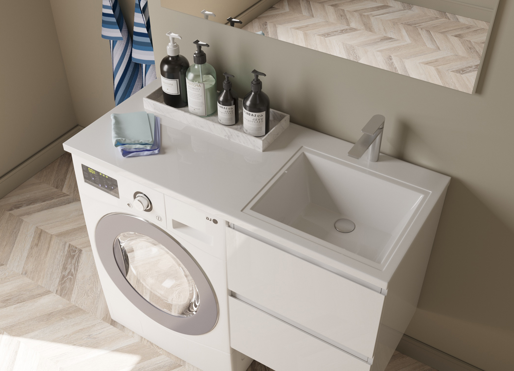 Раковина "dallas silk" правая 1100х480