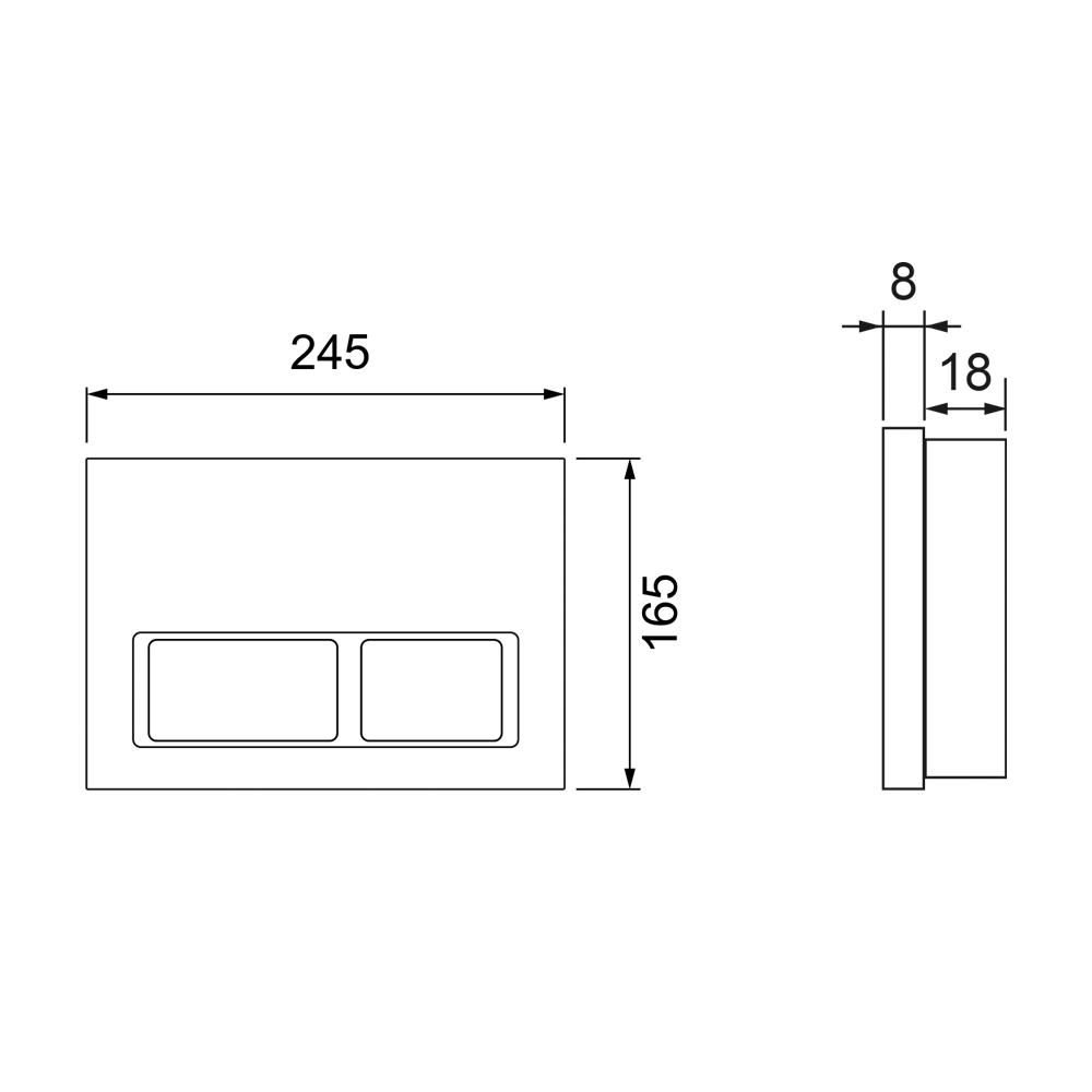 Комплект для установки подвесного унитаза: застенный модуль tecespring, пластиковая панель смыва tecespring v, хром глянцевый