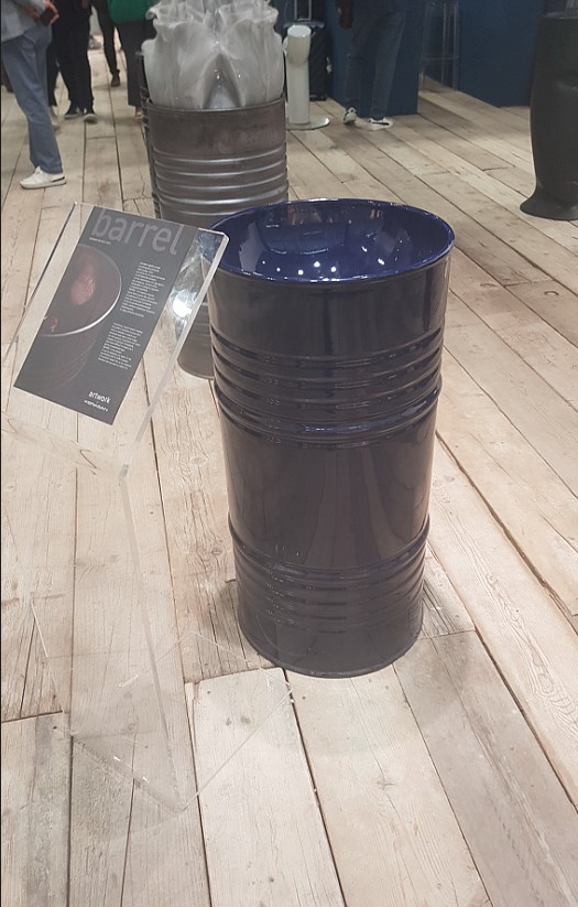 Kerasan artwork раковина 45х90 см, без отв., свободностоящая "barrel", слив в стену, цвет: blu cobalto lucido